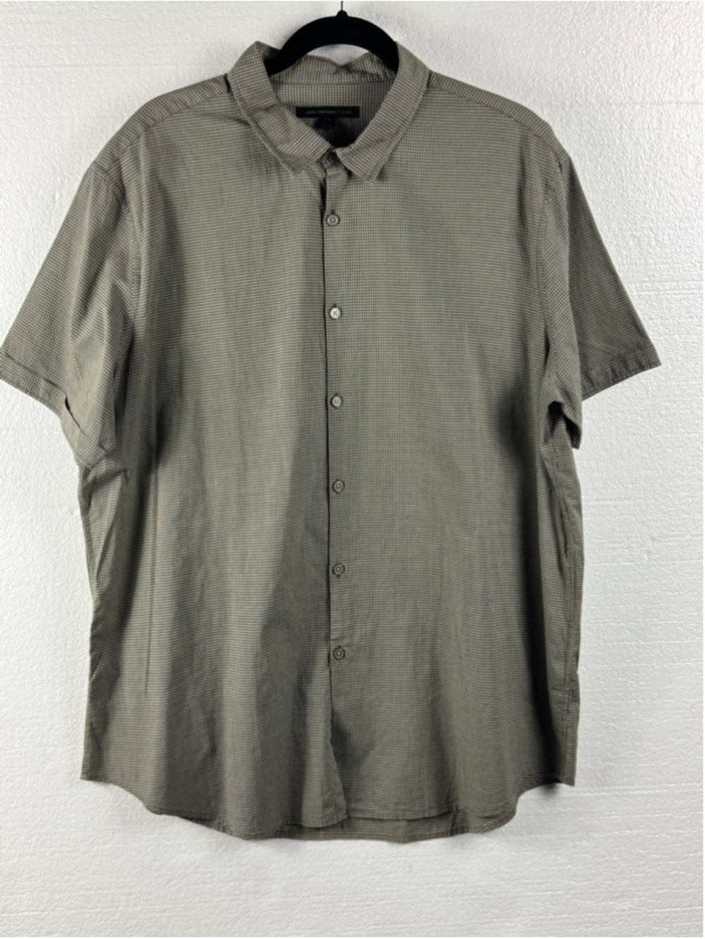 John Varvatos Casual Button Down Shirt Brown White Plaid size XXL